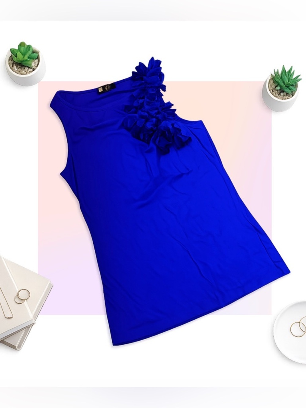 Carole Little Shirt Tank Top Blouse Small Purple